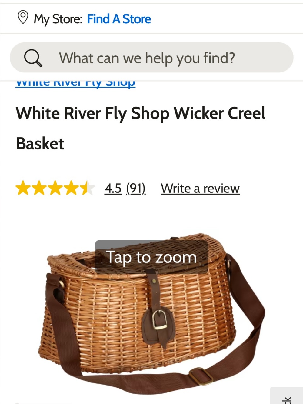 White River Fly Shop Wicker Creel Basket - Picture 3 of 4